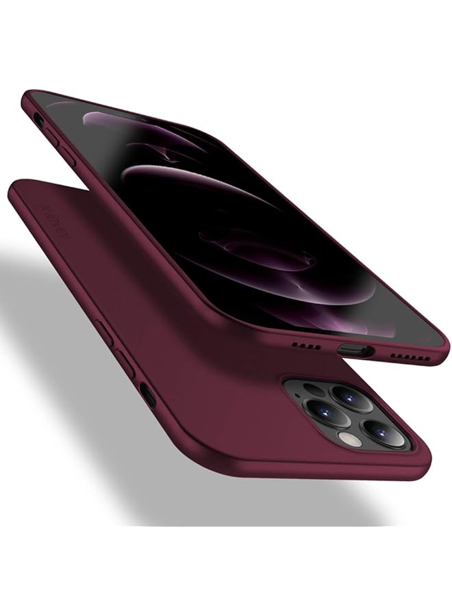 X-level For Iphone 12 Pro Max Case Slim Fit Soft Tpu Matte Surface Ultra Thin Phone Case Lightweight Full Protective Back Cover Compatible Iphone 12 Pro Max 6.7 Inch 2020 Release Wine Red - Image 1