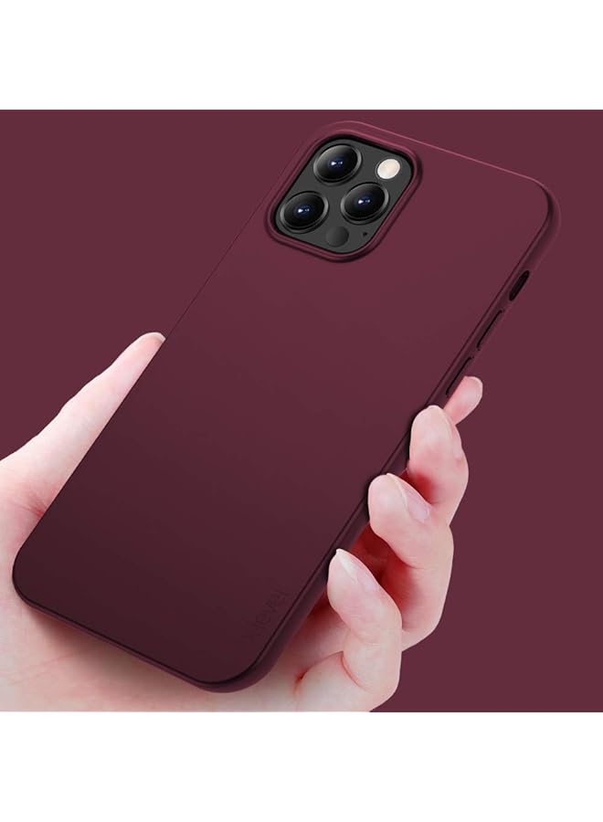 X-level For Iphone 12 Pro Max Case Slim Fit Soft Tpu Matte Surface Ultra Thin Phone Case Lightweight Full Protective Back Cover Compatible Iphone 12 Pro Max 6.7 Inch 2020 Release Wine Red - Image 5