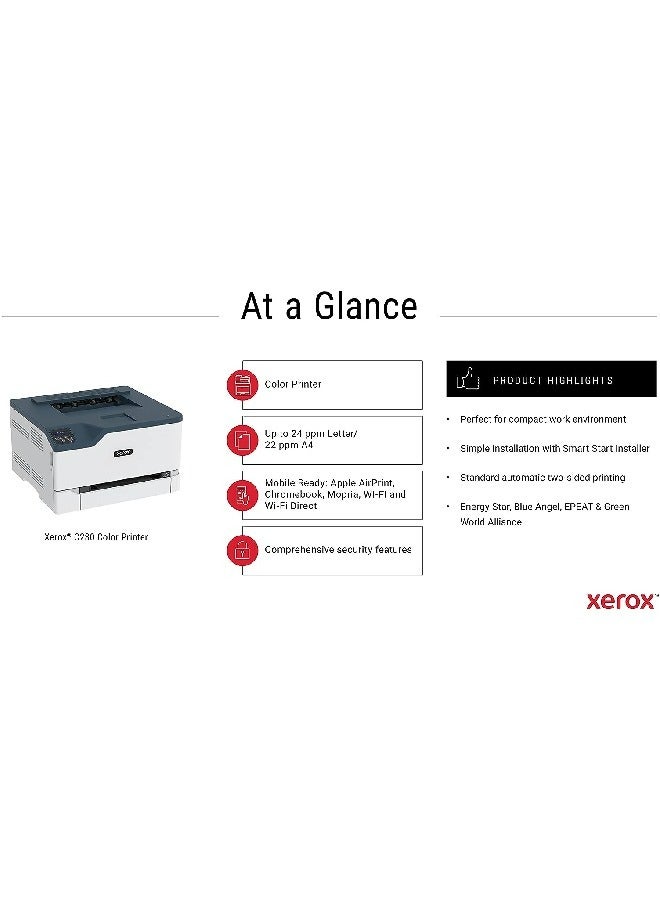 xerox C230 A4 22ppm Color Wireless Laser Printer with Duplex 2-Sided Printing  - Image 3