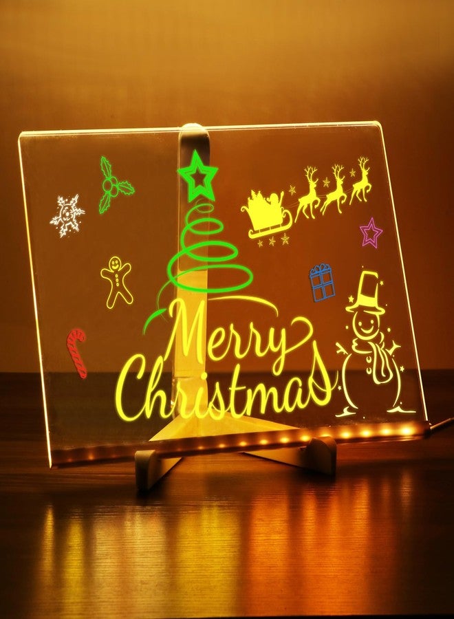 NewWay Acrylic Dry Erase Light Board with Stand Desk Note Message Marker 7 Colors Marker 11" x 8", Night Light for Room/Store/Office/Festival, Ideal Gift - Image 1