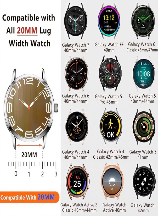 VIQIV Leather Band Compatible with Samsung Galaxy Watch 7/6/5/4/FE Active 2 40mm 44mm/Watch 4 6 Classic 43mm 47mm 42mm 46mm/Watch 5 Pro 45mm Bands Men, 20mm Two-Tone Gothic Biker Sport Leather Strap - Image 4