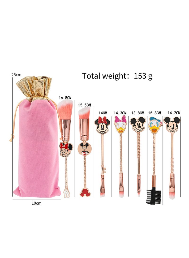general Makeup Brush Set, Anime Mickey Mouse Makeup Brush Set Series, Stitch Items for Girls Women - 6 Piece Set - Image 2