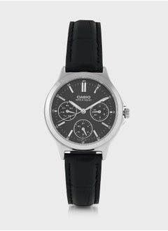 Pu Strap Analog Watch