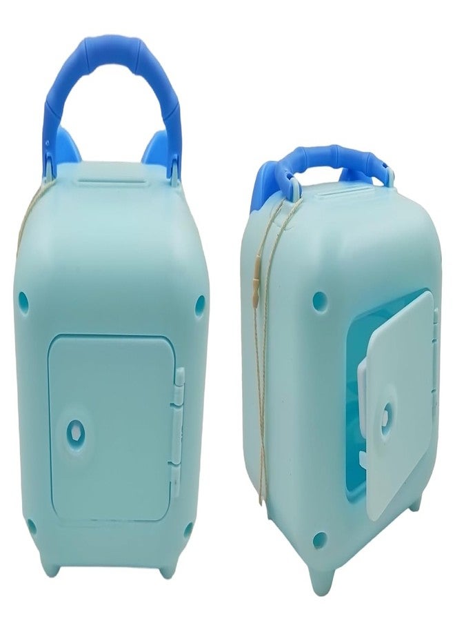 Crafty Cuddle Piggy Bank Pig Shape Coin Box, Money Saving Coin Bank with Key & Lock for Kids, Cartoon Money Bank Gulak for Money Bank for Kids Return Gifts for Kids (Blue) - Image 2