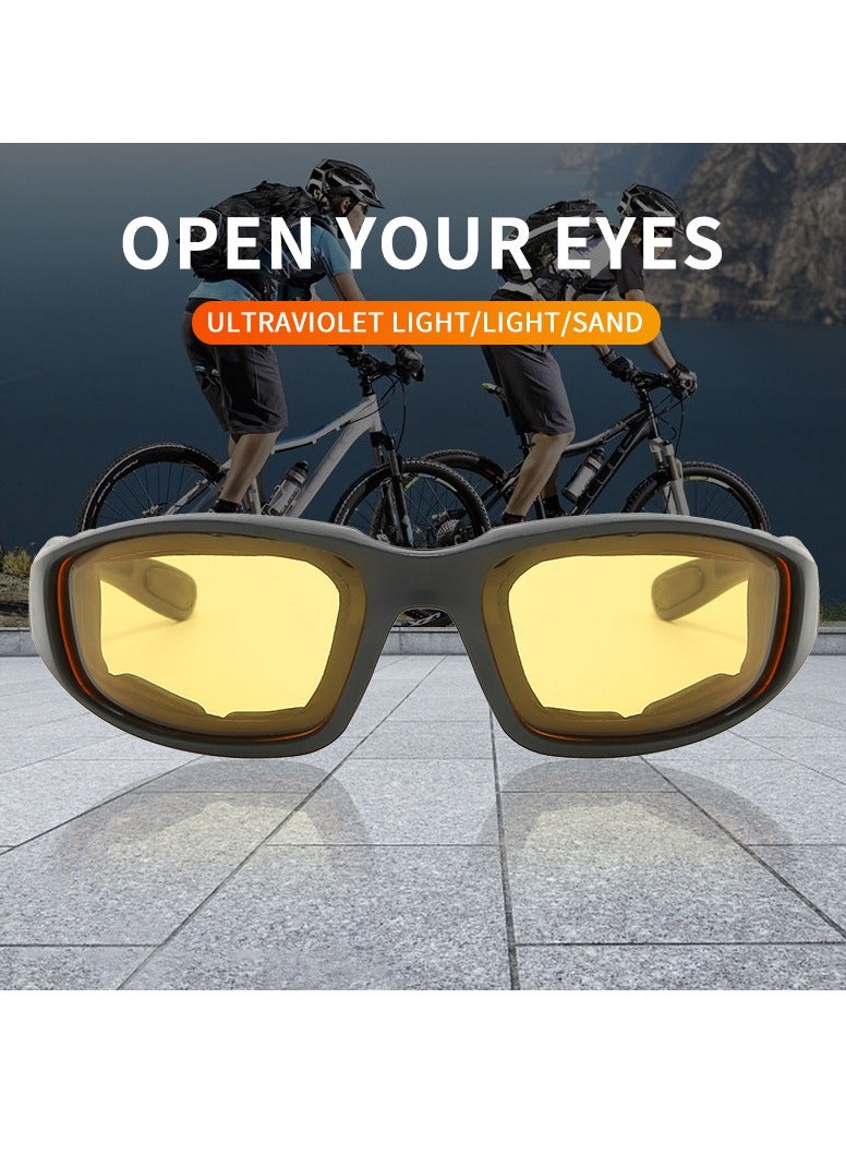 OUTAD 3 Pack Padded Goggles Anti-UV Dustproof Windproof Motorcycle Sunglasses, Outdoor Riding Glasses, Desert Dust Mirror Bike Mirror, Sports Glasses Foam Glasses - Image 2
