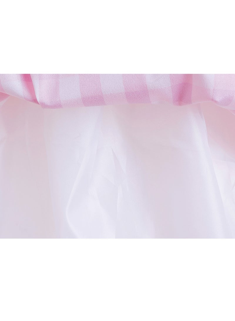 Barbie Costume Dress Cosplay Halloween Costume Outfit with Hairbow Necklace Ring Earring Bracelet Pink - Image 3