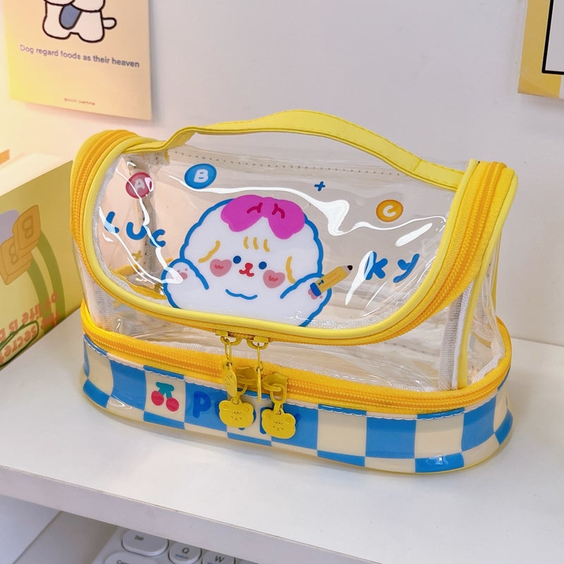 Ins Japanese-Style Cartoon Pencil Case Cute Original Ruirui Rabbit Children'S Pencil Case Female Pvc Transparent Five-Layer Cyber Celebrity Pencil Case - Image 1