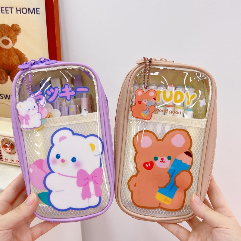 Ins Japanese-Style Cartoon Pencil Case Cute Original Ruirui Rabbit Children'S Pencil Case Female Pvc Transparent Five-Layer Cyber Celebrity Pencil Case - Image 5