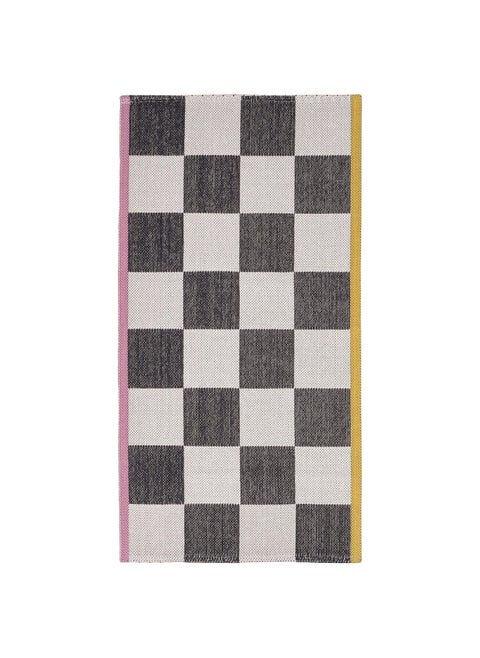 Rug Flatwoven White Black 60X120