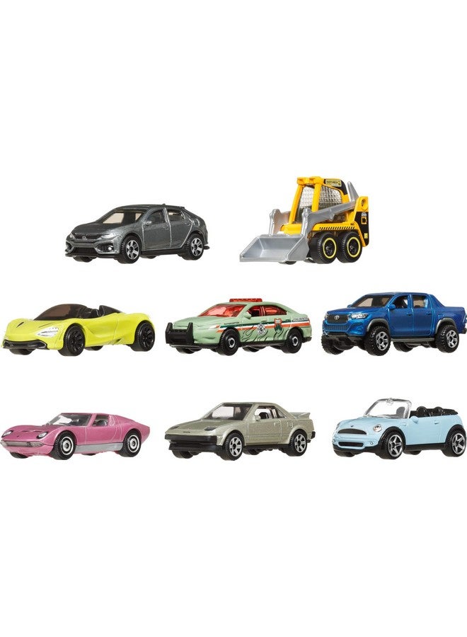 ماتش بوكس مجموعة من 8 سيارات أو شاحنات لعبة من ماتش بوكس، مجموعة من 8 مركبات مصبوبة بمقياس 1:64، مجموعة متعددة ذات طابع خاص، بما في ذلك سيارة حصرية واحدة (قد تختلف التصاميم) - Image 3