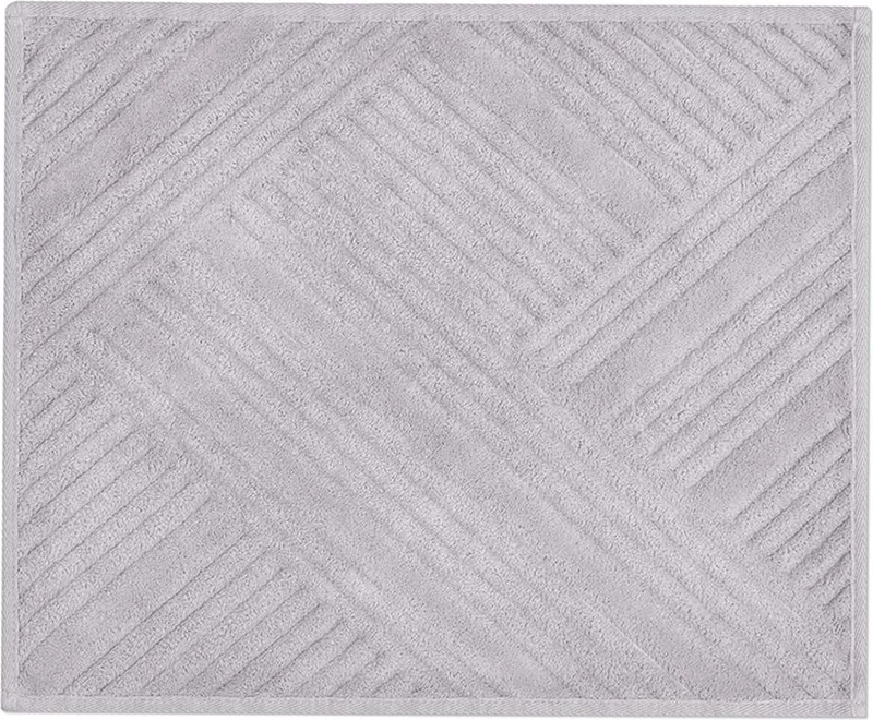 Bluenity Braid Natural Cotton 2-Piece Bath Mat 60X100+50X60 cm - Grey