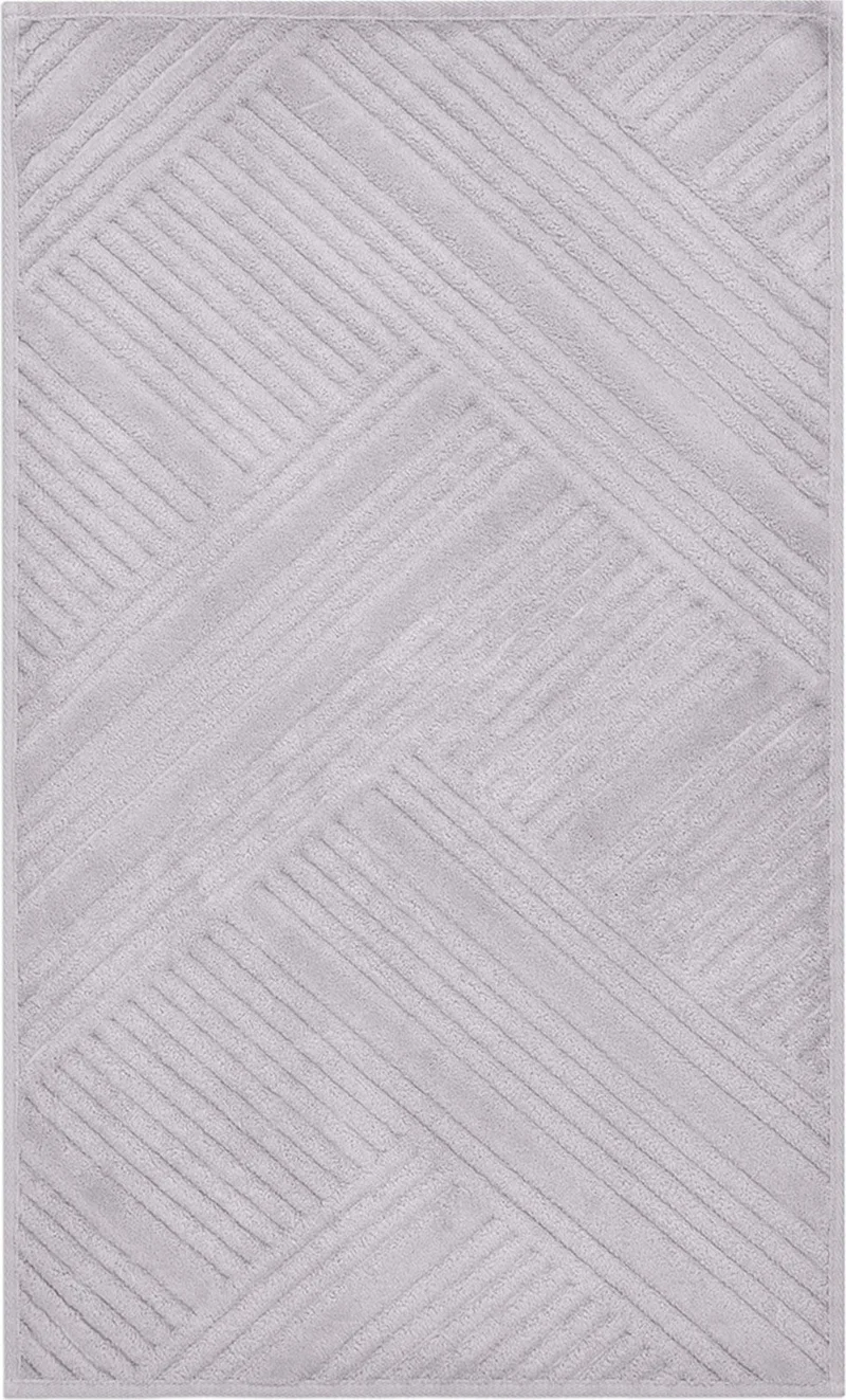 Bluenity Braid Natural Cotton 2-Piece Bath Mat 60X100+50X60 cm - Grey