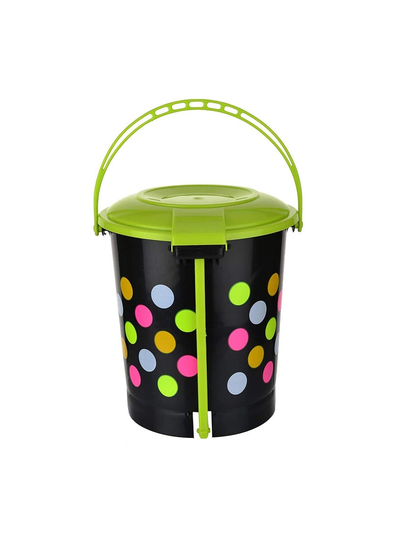 AIR O MATIC AIR O MATIC 12Ltr Plastic Pedal Dustbin Trashbin Wastebin With Handle GREEN color  - Image 2