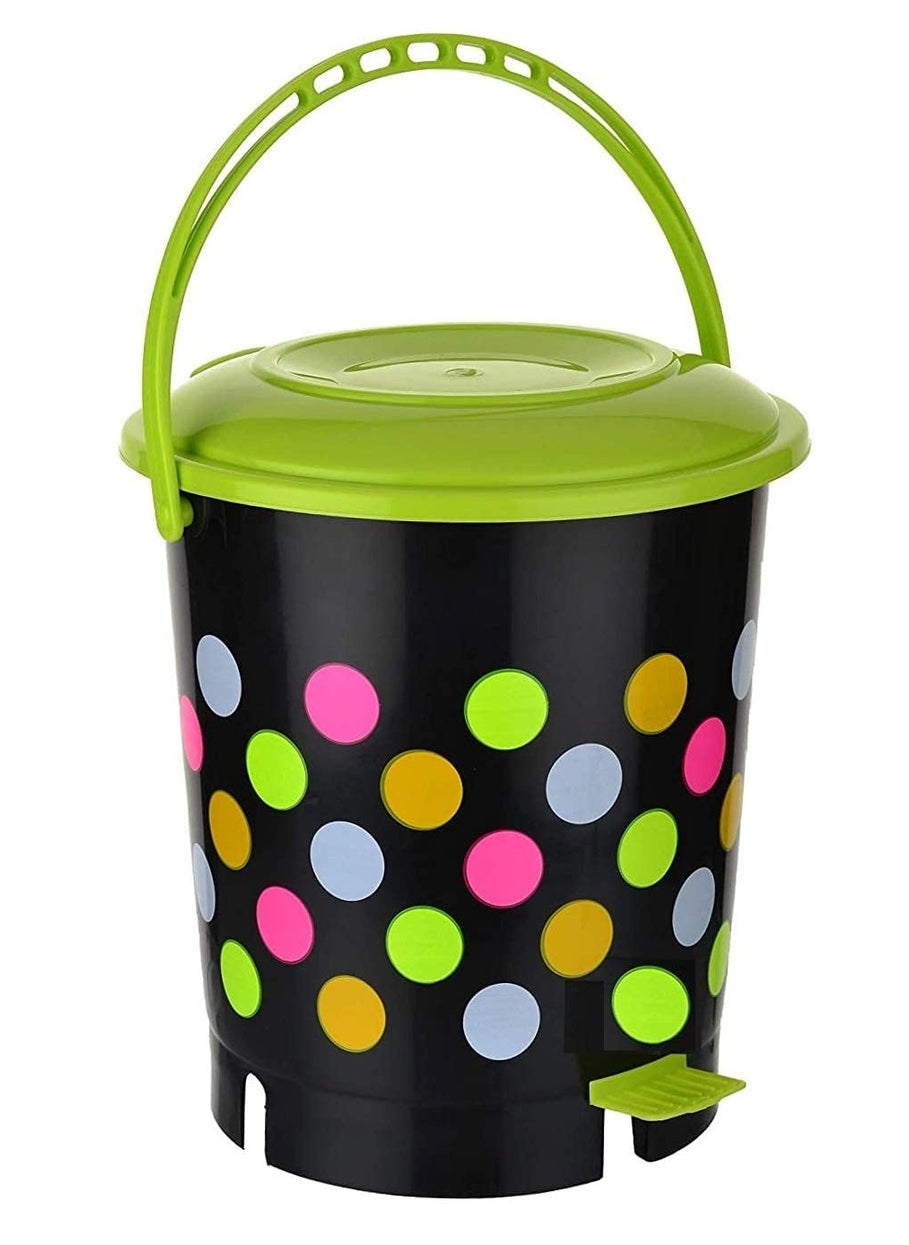AIR O MATIC AIR O MATIC 12Ltr Plastic Pedal Dustbin Trashbin Wastebin With Handle GREEN color  - Image 1