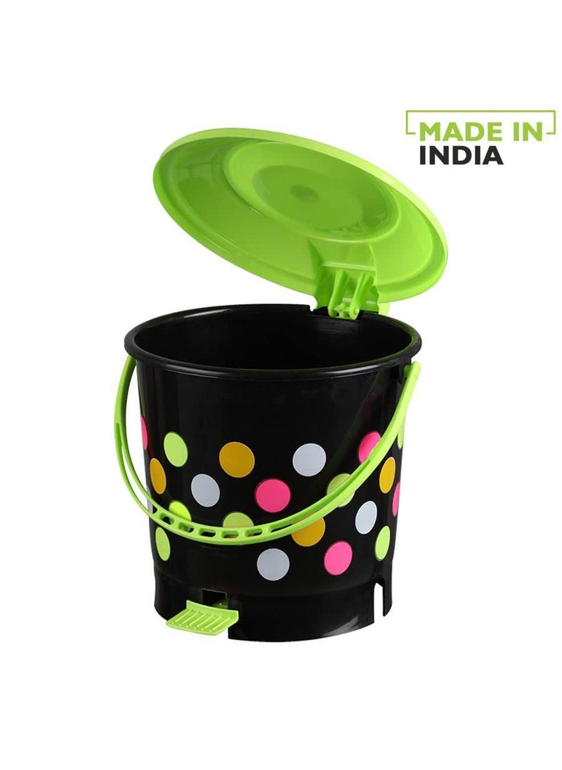 AIR O MATIC AIR O MATIC 12Ltr Plastic Pedal Dustbin Trashbin Wastebin With Handle GREEN color  - Image 3