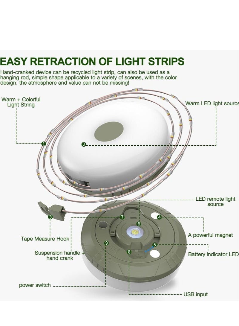 JAJEEK Camping String Lights, 10M Outdoor Waterproof Portable Stowable String Light | Warmyard Lights with 5 Lighting Modes | USB Rechargeable Outdoor String Lights for Camping, RV, Hiking | [Energy Class A]  - Image 5