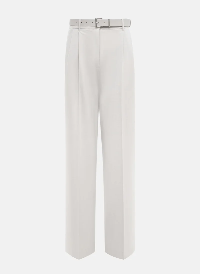 Lichi Trousers with a wide eco-leather belt