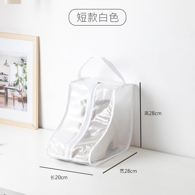 Transparent Moistureproof Boot Storage Bag Short White (28*20*28) suitable for short boots, low boots