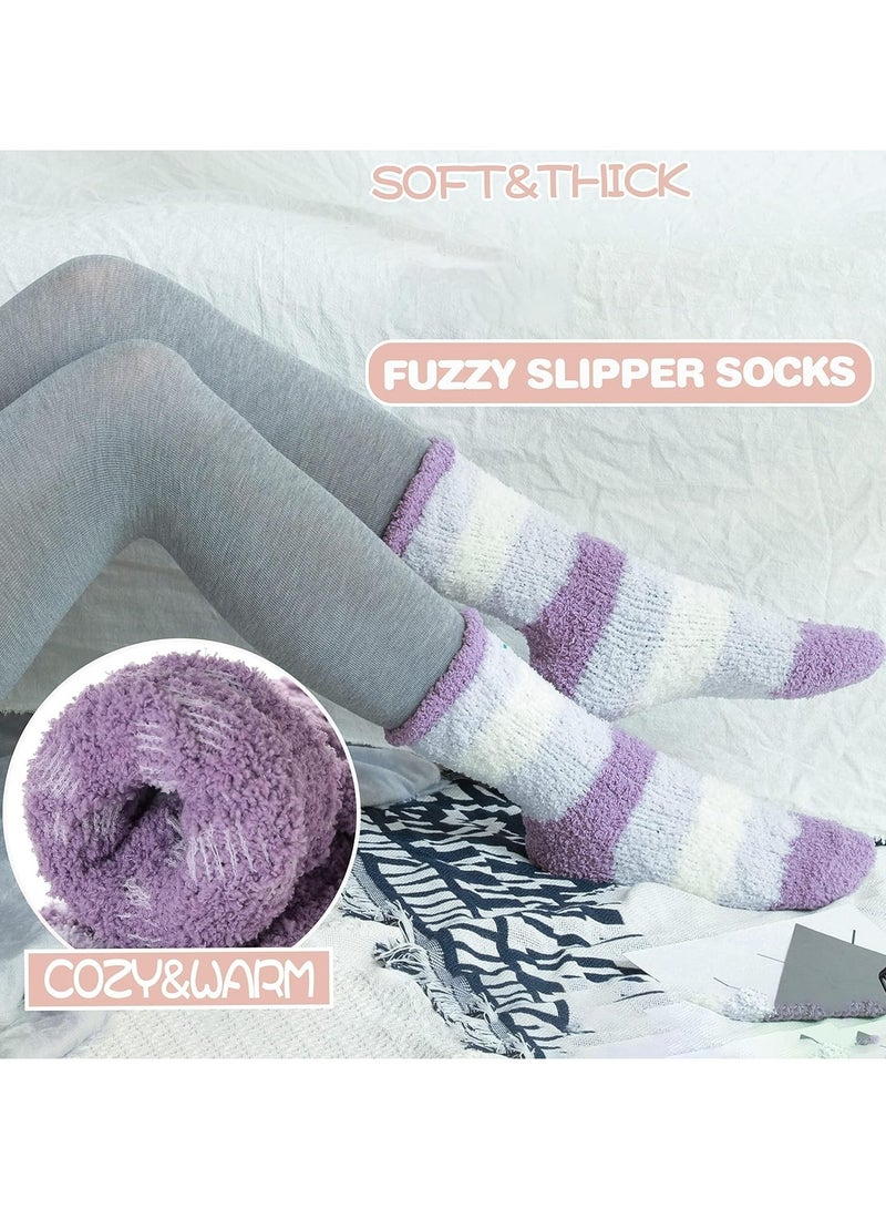 Women's fluffy socks, slippers, beds, cozy, wool huts, plush warmth, sleep, soft and comfortable winter socks