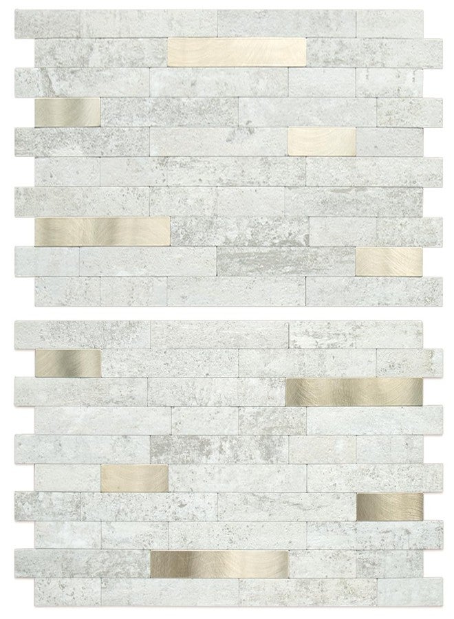 AULIGET 20 Sheets Faux Stone Peel and Stick Backsplash, Beige Stone Look PVC Wall Tile Stick on Backsplash for Kitchen and Bathroom - Image 1