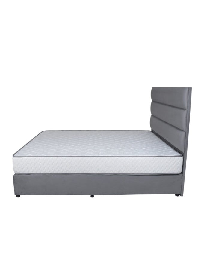 Bed and Mattress Zone Serenity Upholstered Bed 200 X 160 Queen Size Grey Color  - Image 3