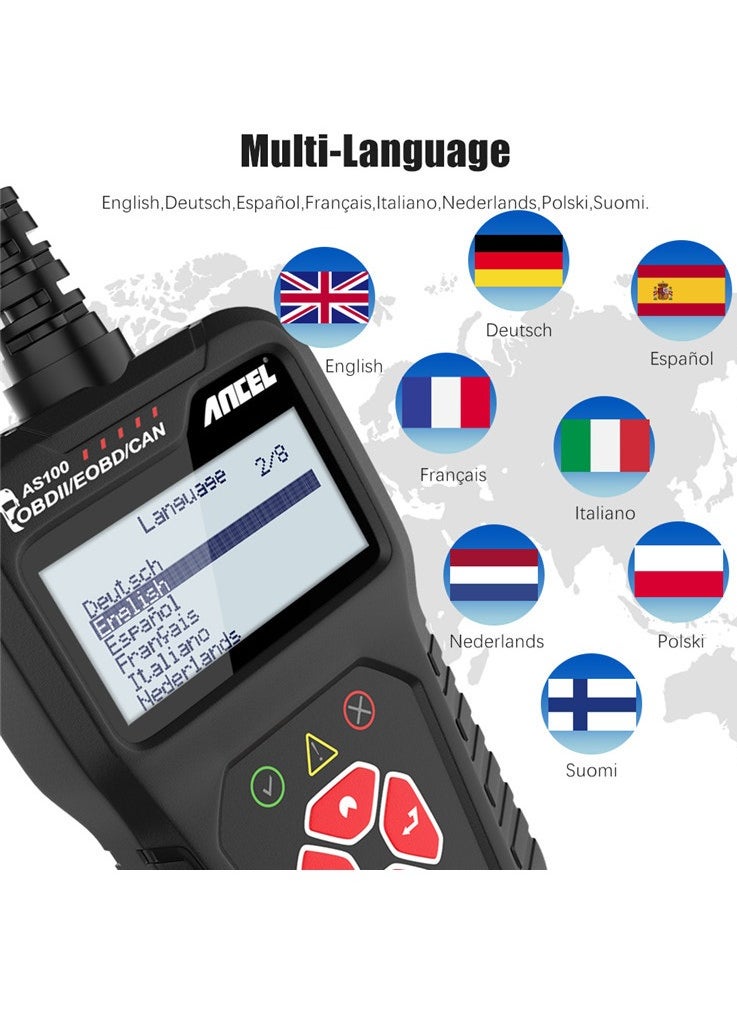 Ancel قارئ أكواد OBD2 ماسح ضوئي أداة تشخيص أعطال المحرك  - Image 3