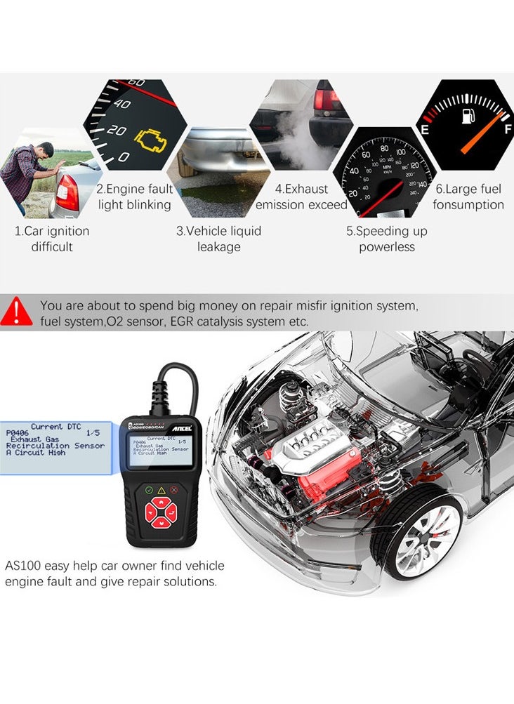 Ancel قارئ أكواد OBD2 ماسح ضوئي أداة تشخيص أعطال المحرك  - Image 4