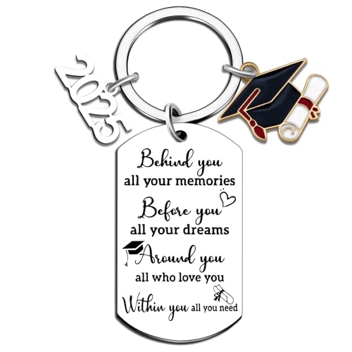 Aisity 2025 Graduation Gifts for Her Him Class Of 2025 Graduation Keychain for University College Middle High School Graduate 2025 Souvenir for Senior Masters Degree Student 2025 College Gift Ideas - Image 1