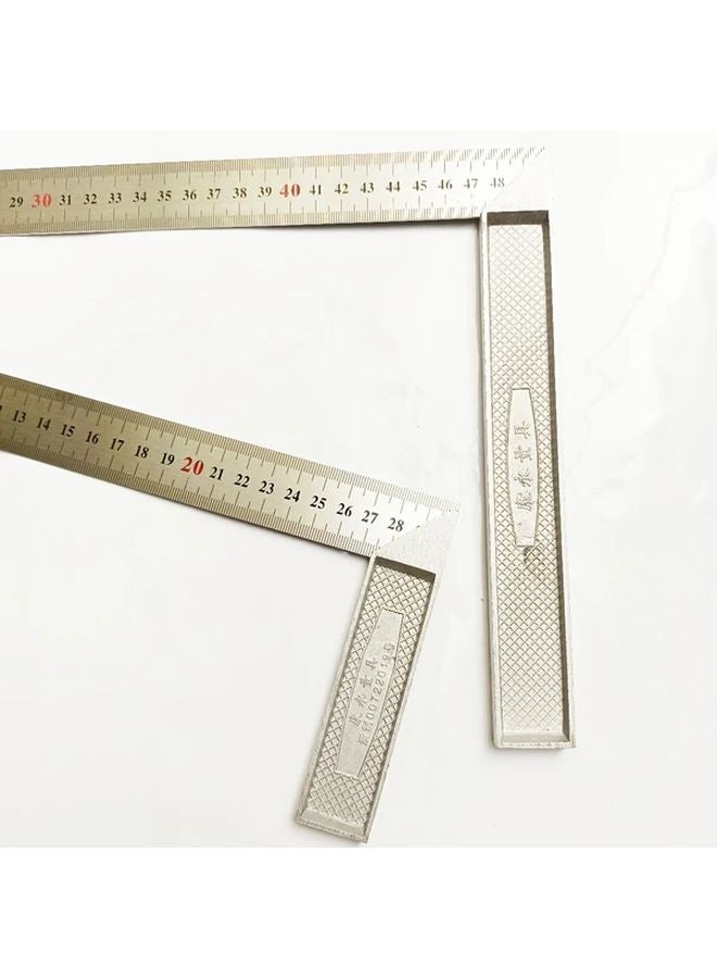 2PC Combination L Shaped Ruler Set 300mm 500mm Wide Base Textured Grip Woodworking Tools - Image 4