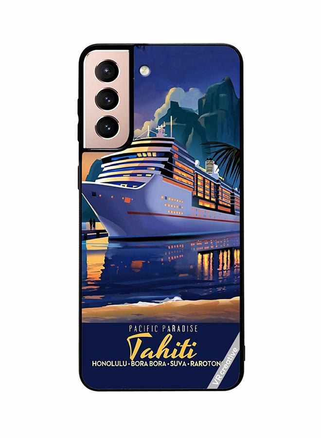 VR CREATIVE Protective Case Cover For Samsung Galaxy S21 5G Pacific Paradise Design Multicolour - Image 1