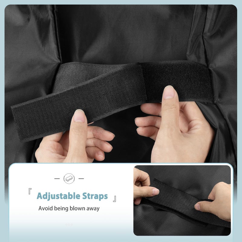 Shinestar Griddle Cover for Blackstone 36 Inch Griddle with Hood, 5482 Waterproof BBQ Cover with Double Straps, Lightweight & Fade Resistant, Black - Image 4