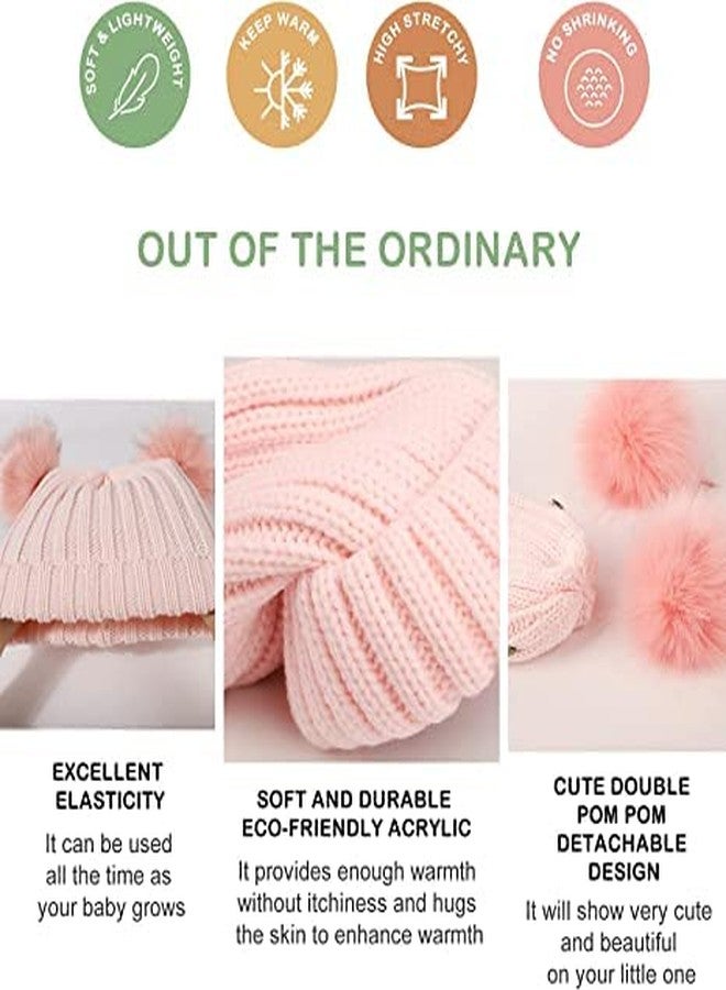 Malvina قبعة مالفينا للأطفال بوم بوم مزدوج قبعة شتوية للأطفال دافئة وناعمة قبعة محبوكة لطيفة للأطفال الأولاد والبنات (7-12 سنة) (وردي) - Image 5