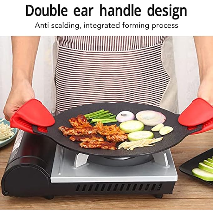 Sorandy Cast Aluminum Bbq Grill Pan Non Stick Coating Double Handles Evenly Heated Gas Range Camping Hiking Outdoor Griddle Steaks Burgers Seafood Versatile Cooking 36Cm - Image 3