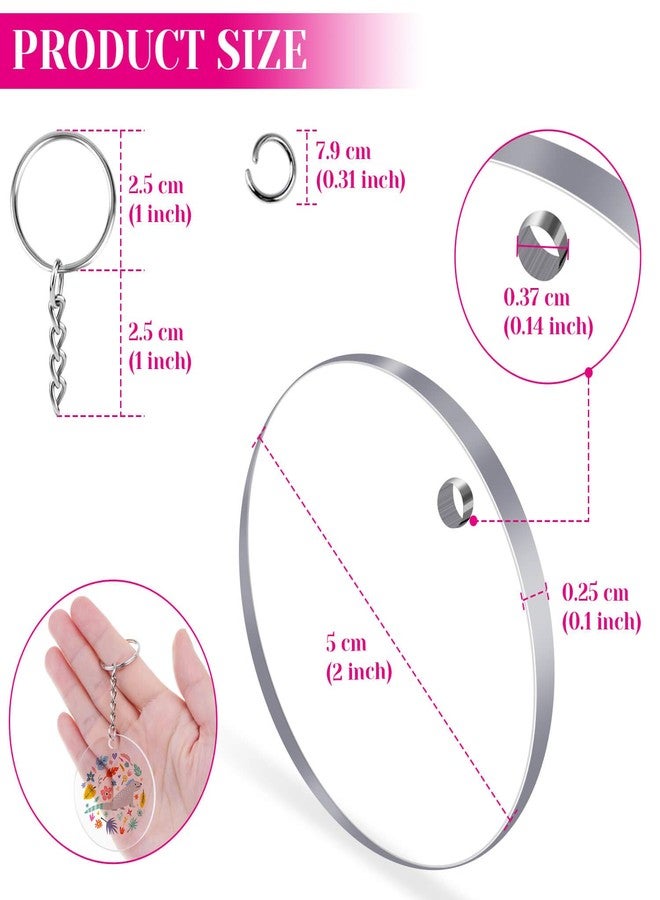 Audab Acrylic Keychain Blanks - 108 Clear Keychain Pieces for Vinyl Kit Including Acrylic Blanks, Rings for DIY Keychains, Crafting & Vinyl Projects - Image 4