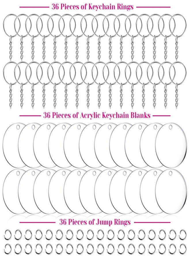 Audab Acrylic Keychain Blanks - 108 Clear Keychain Pieces for Vinyl Kit Including Acrylic Blanks, Rings for DIY Keychains, Crafting & Vinyl Projects - Image 2
