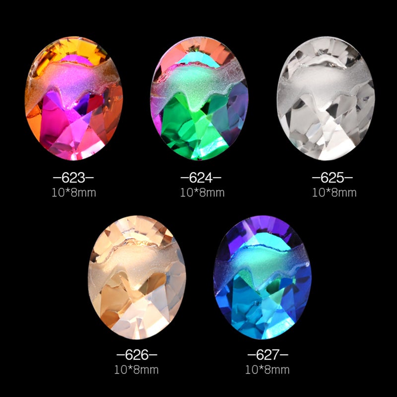 New 10pcs Flame Decorator Manicures Rhinestone Shiny Diamond Crystal Art Decorations DIY Beauty Nail Tip Glitter Jewelry Accessories - Image 3