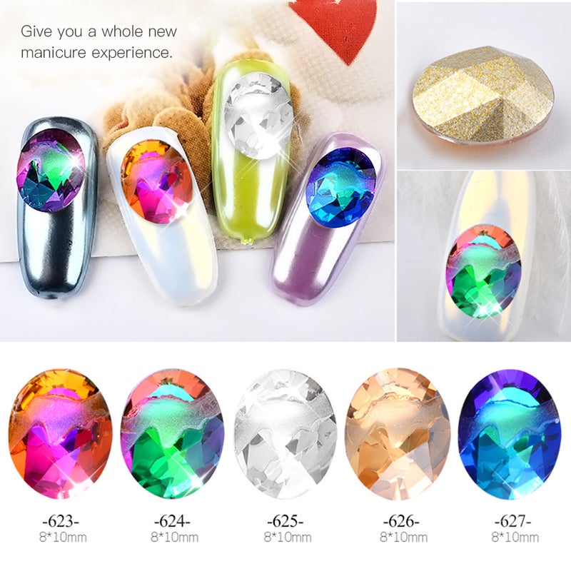 New 10pcs Flame Decorator Manicures Rhinestone Shiny Diamond Crystal Art Decorations DIY Beauty Nail Tip Glitter Jewelry Accessories - Image 4