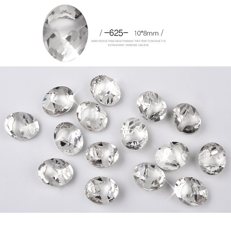 New 10pcs Flame Decorator Manicures Rhinestone Shiny Diamond Crystal Art Decorations DIY Beauty Nail Tip Glitter Jewelry Accessories - Image 1