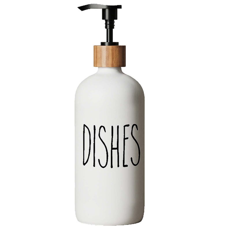 Aeakey Soap Dispenser Dish Soap Dispenser For Kitchen Sink.Glass Hand Soap Dispenser  Modern Farmhouse Decor Dish Soap Dispenser For Bathroom Kitchen Sink Decor - Image 1