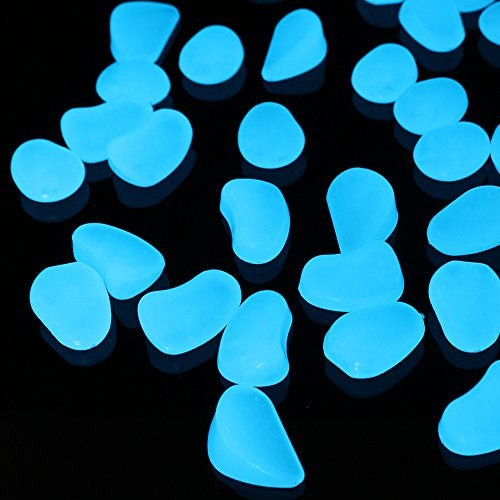 Shiny Stone 120pcs Glow in The Dark Fish Tank Aquarium Pebbles,Rocks, Glowing Gravel Luminous Stones for Aquarium Succulent Garden Gift Decoration (Sky Blue) - Image 5
