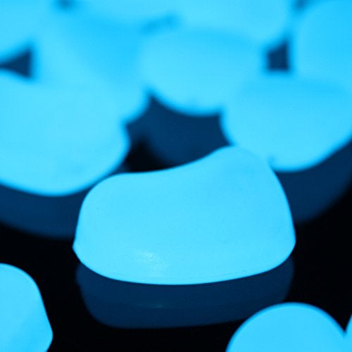 Shiny Stone 120pcs Glow in The Dark Fish Tank Aquarium Pebbles,Rocks, Glowing Gravel Luminous Stones for Aquarium Succulent Garden Gift Decoration (Sky Blue) - Image 4