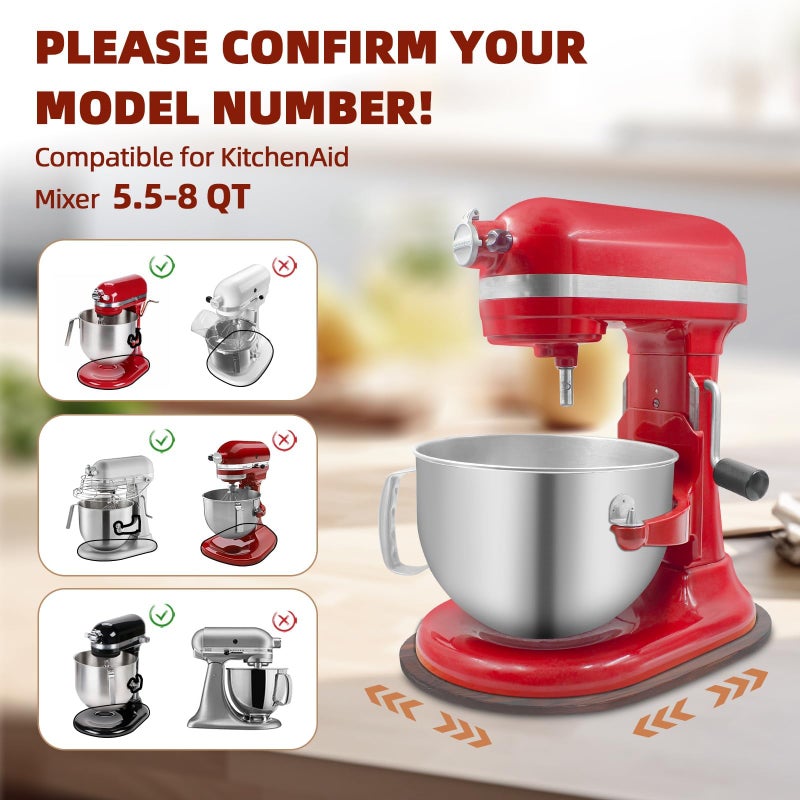 GIASSVIO Mixer Slider Compatible with 5.5-8 QT Kitchen Aid Stand Mixers, Kitchen Countertop Storage Mover Sliding Caddy Mixer Slider Mat for Kitchen Aid Stand Mixer Accessories Attachment (Pine Wood - Brown) - Image 2