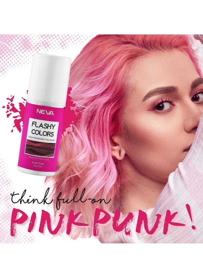 NEVA Flashy Hair Colors Temporary Hair Color Spray - 75ml  - HOT PINK - Image 2