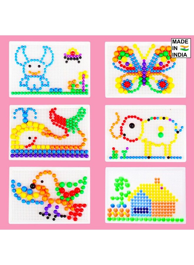 Parteet Creative Jigsaw Puzzle Building Nails Blocks ; Colorful Nails ; Pegboard Educational Toy For Kids (Multi Colour) - Image 5