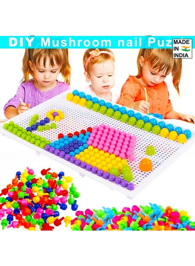 Parteet Creative Jigsaw Puzzle Building Nails Blocks ; Colorful Nails ; Pegboard Educational Toy For Kids (Multi Colour) - Image 4