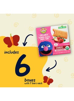 Earth's Best Earth's Best Organic Kids Snacks, Sesame Street Toddler Snacks, Organic Sunny Days Snack Bars for Toddlers 2 Years and Older, Strawberry with Other Natural Flavors, 7 Bars per Box (Pack of 6)  - Image 4