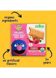 Earth's Best Earth's Best Organic Kids Snacks, Sesame Street Toddler Snacks, Organic Sunny Days Snack Bars for Toddlers 2 Years and Older, Strawberry with Other Natural Flavors, 7 Bars per Box (Pack of 6)  - Image 2
