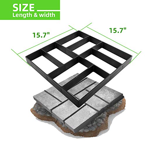 CJGQ Concrete Molds Reusable Walk Maker Paver Path Maker, Yard Patio Lawn Garden DIY Walkway Pavement Brick Moulds15.7"x15.7"x1.57" (8-Grid) - Image 5