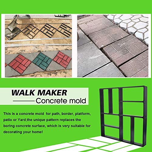 CJGQ Concrete Molds Reusable Walk Maker Paver Path Maker, Yard Patio Lawn Garden DIY Walkway Pavement Brick Moulds15.7"x15.7"x1.57" (8-Grid) - Image 2