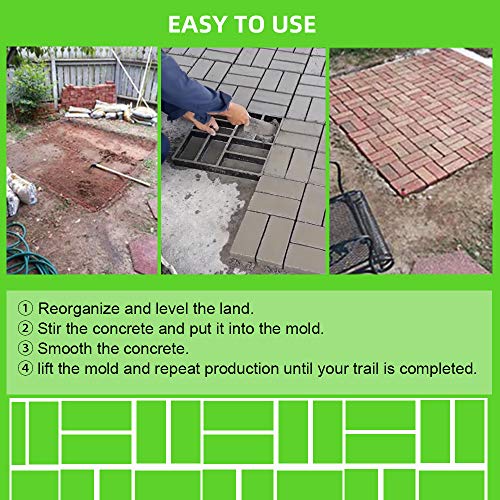 CJGQ Concrete Molds Reusable Walk Maker Paver Path Maker, Yard Patio Lawn Garden DIY Walkway Pavement Brick Moulds15.7"x15.7"x1.57" (8-Grid) - Image 3